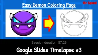 Google Slides Timelapse | Easy Demon Coloring Page 16x Speed