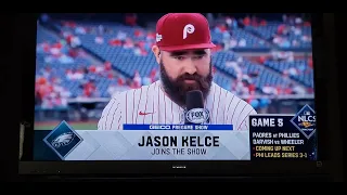 Jason Kelce pregame Phillies game 5 NLCS 2022