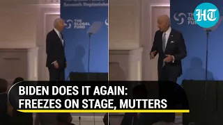 Joe Biden appears lost on stage after address; Americans call it 'embarrassing' | Watch