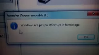 WINDOWS n'a pas pu effectuer le formatage solution