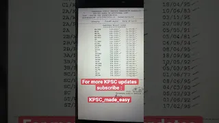 Kpsc additional selection list | excise| sub inspector | 2023 | cutoff | kpsc new notification 2023