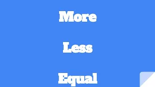 Greater Less Equal Kindergarten Lesson