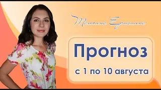 Прогноз с 1 по 10 августа 2018 года.