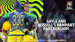 Chris Gayle and Andre Russell SMASH Amazing Century for the Tallawahs! | CPL Memories