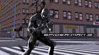 Spider-man 3 (PSP) - Free Roam with the Black suit | 60 fps Gameplay