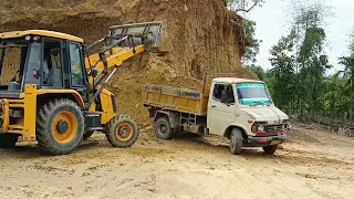 JCB bhekho louder with tipper working progress. carrying red soul for brikes industry. #adnankijcb