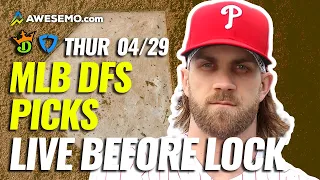 MLB DFS PICKS: DRAFTKINGS & FANDUEL LINEUPS & NEWS | THURSDAY 4/29