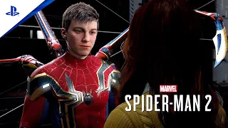 Marvel's Spider-Man 2 Peter Transforms Into Nanotech Suit To Save MJ From Venom