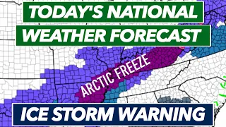 UPDATE Arctic Blast of Cold Air Promotes Ice and Snowstorm - Today's National Weather Forecast Live