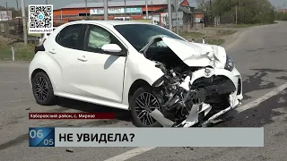 Автолюбительница при выполнении поворота налево, спровоцировала ДТП, в котором сама же и пострадала.