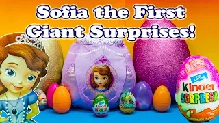 Opening the SOFIA the First Surprise Eggs and Basket with the Assistant