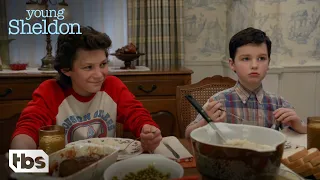 Young Sheldon: The Cooper Family Sits Down For Family Dinner (Season 1 Episode 1 Clip) | TBS