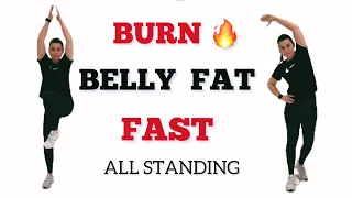 How to Lose Belly Fat in 1 Week at Home/Mejores ejercicios para reducir barriga y cintura/DE PIE