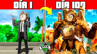 SOBREVIVÍ 100 DÍAS como CLOCKMAN en GTA 5!! (Skibidi Toilet mod)