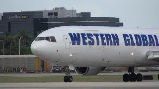 SUPER LOUD! MD-11Fs Taking off from Miami International Airport