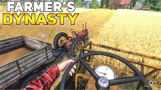 СОБИРАЮ ПЕРВЫЙ УРОЖАЙ НА СТАРОМ КОМБАЙНЕ! Farmers Dynasty #5