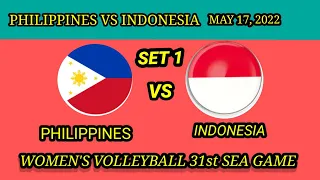 PHILIPPINES VS INDONESIA (SET 1) WOMEN'S VOLLEYBALL 31st SEA GAME #jemagalanza #volleyball