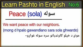 English to Pashto 4000 essential English words (Book 1) Lesson 6 | learn pashto language