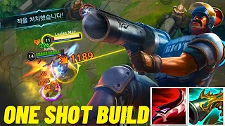 [와일드리프트] 새로운 깨진 빌드 그레이브스 정글 원샷 ㅋㅋㅋ.. / NEW BROKEN BUILD GRAVES ONE SHOT ENEMY CHAMP