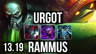 URGOT vs RAMMUS (TOP) | 1.3M mastery, 14/4/8, Dominating | BR Diamond | 13.19