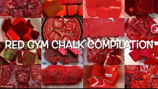 ASMS RED GYM CHALK COMPILATION |dyed/fresh/reforms EDIT #gymchalkasmr #sleepaid #stressrelief #asmr