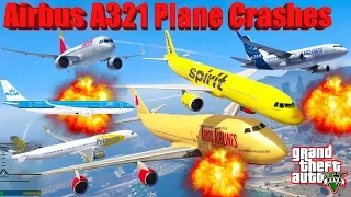 GTA V: Airbus A321 NEO Plane Best Extreme Longer Crash Compilation (60FPS)