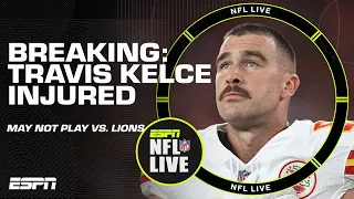 BREAKING: Travis Kelce hyperextends his knee in practice, uncertain to play vs. Lions | NFL Live