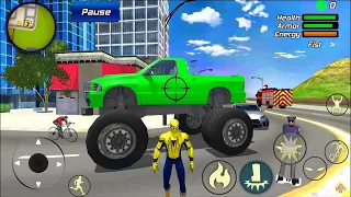 Spider Rope Hero Gangster Crime - Monster Truck Driving at Vegas City - Android Gameplay