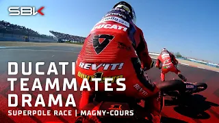 Ducati pair Bautista and Rinaldi collide at Magny-Cours 💥 | #FRAWorldSBK 🇫🇷