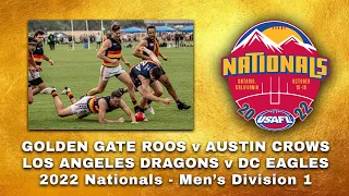 USAFL 2022 Nationals Men's Division 1 - Golden Gate v Austin & Los Angeles v DC Eagles