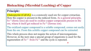 Microbial leaching or bioleaching 1