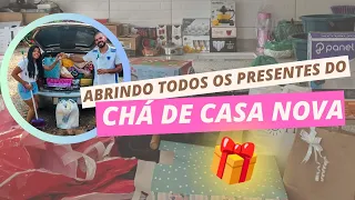 ABRINDO OS PRESENTES DO CHÁ DE CASA NOVA | Ganhamos muita coisa - Diário da Noiva 05