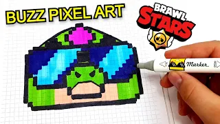 БАЗЗ из ИГРЫ BRAWL STARS РИСУНКИ ПО КЛЕТОЧКАМ -PIXEL ART