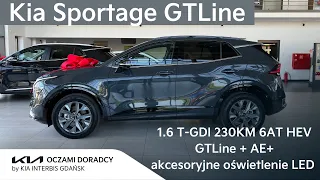 Kia Sportage [1.6 T-GDI 230KM 6AT HEV] wersja GTLine z AE+ z akcesoryjnym OŚWIETLENIEM LED