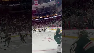 Minnesota Wild join the ice for warmups against the Dallas Stars Game 3