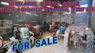 10 BELARUS, 10 DT14, 2 DT28, 5 T25, 1 Universal, 1 Romania, 1 IMT 555
