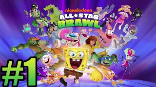 Nickelodeon All-Star Brawl Gameplay Walkthrough Part 1 - Spongebob, Patrick & Sandy Arcade Mode