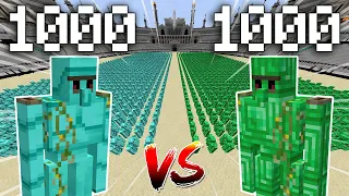 1000 Diamond Golems Vs 1000 Emerald Golems [Minecraft]