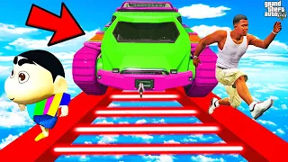 FRANKLIN TRIED IMPOSSIBLE GOLD TANK RAMP PARKOUR CHALLENGE in GTA 5 | SHINCHAN and CHOP