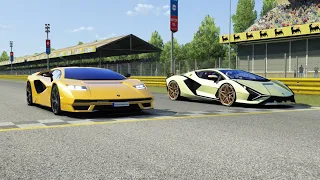 Lamborghini Countach LPI 800-4 2022 vs Lamborghini Sian 2020 at Monza Full Course