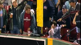 Fan gets hit in face by foul ball at Fenway Park
