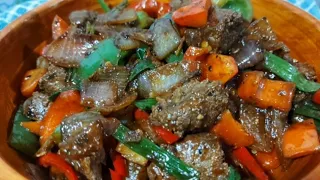 Beef Liver Stir-Fry with Bell peppers Pinoy Recipe by Gianna vlogs