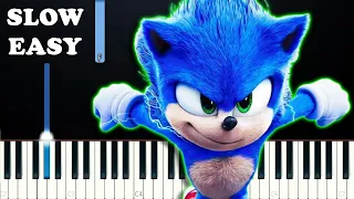 Sonic The Hedgehog 2 Soundtrack - Uptown Funk (SLOW EASY PIANO TUTORIAL)