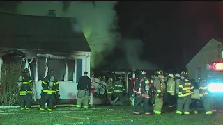 Flames consume house in Poland; several departments respond