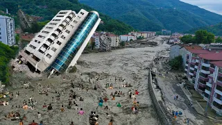 Heavy flood paralysed Turkey! Many cars and businesses are damaged in Bursa