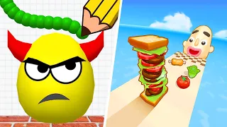 Satisfying Mobile Games ... Smash To Draw, Sandwich Run, Sandwich Runner, Juice Run, Ball Run 2048