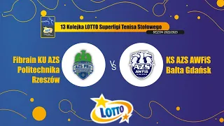 13 Kolejka LOTTO Superligi TS Fibrain KU AZS Politechnika Rzeszów vs KS AZS AWFiS Balta Gdańsk