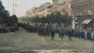 Romanian Army in Budapest (footage)