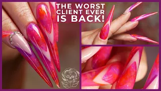 Extreme Sculpted Chevron Smile Line Acrylic Nail