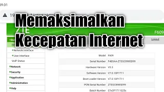 Cara Menstabilkan Kecepatan Internet Modem ZTE F609